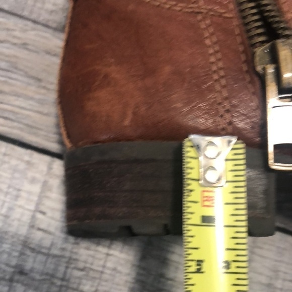 Franco Sarto Patina heeled cognac brown leather upper boots with side zipper - Picture 10 of 13